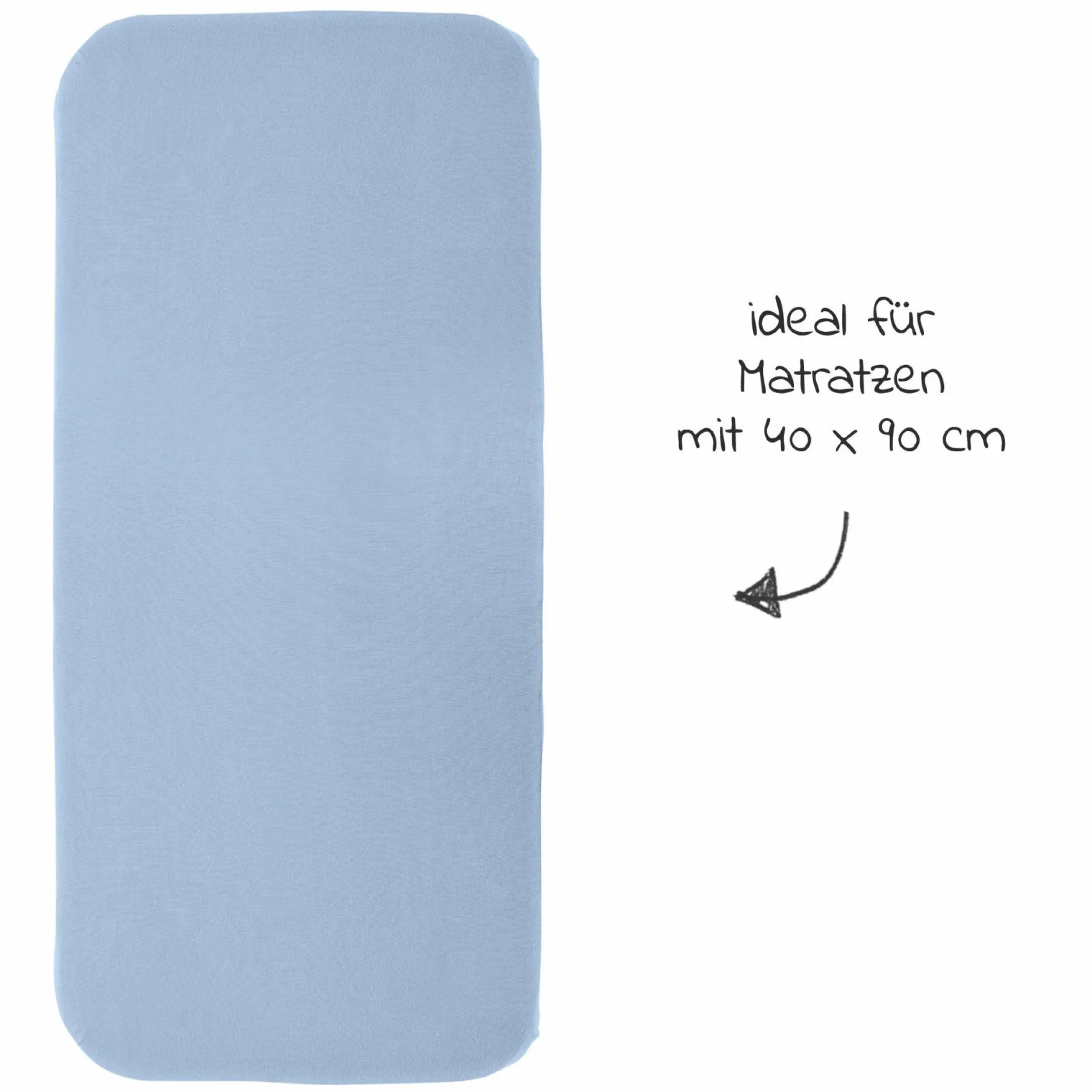 Spannbetttuch 2er Pack für kleine Matratzen 40 x 90 cm - Hellblau