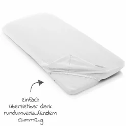 Spannbetttuch 2er Pack für kleine Matratzen 40 x 90 cm - Weiß