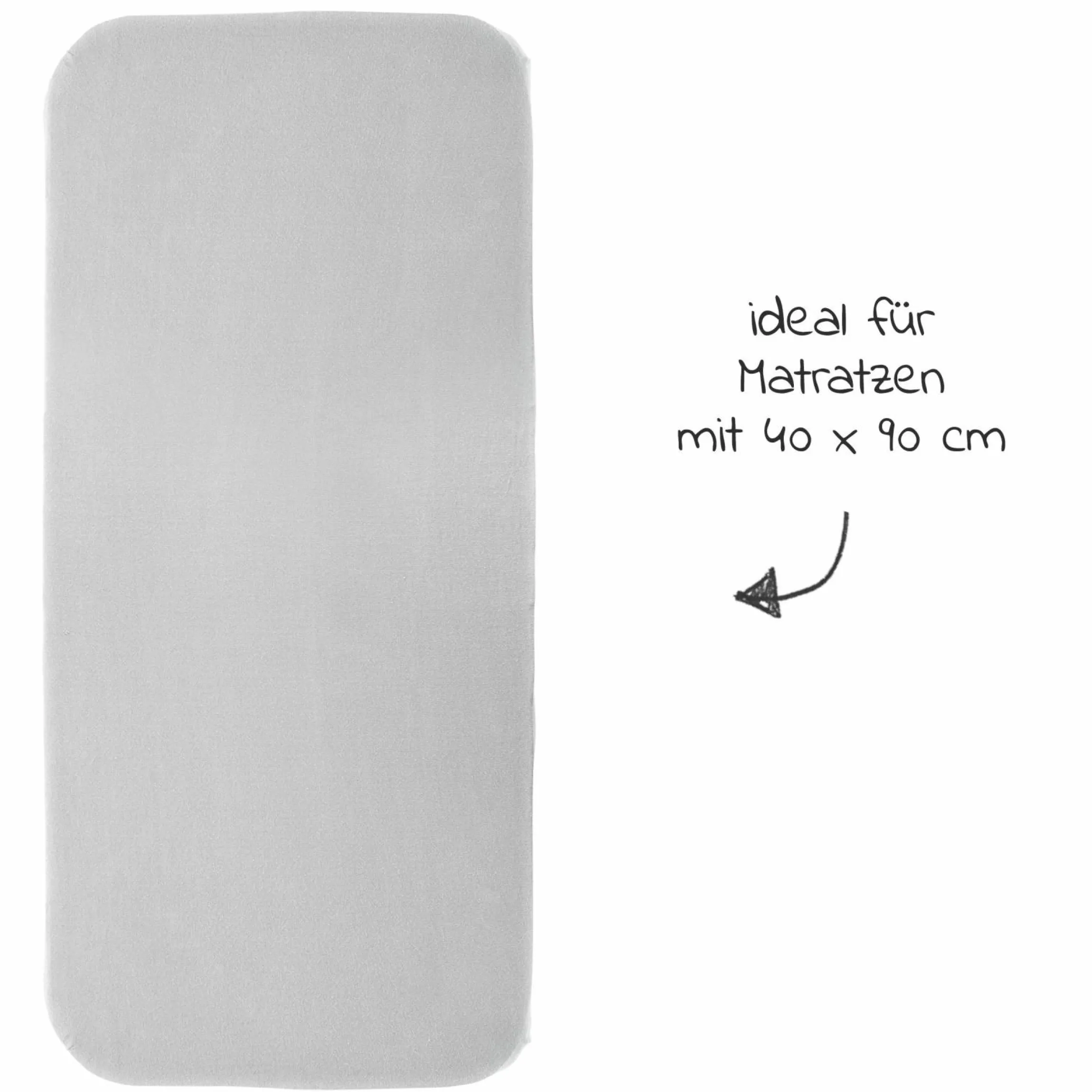 Spannbetttuch 2er Pack für kleine Matratzen 40 x 90 cm - Hellgrau