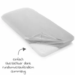Spannbetttuch 2er Pack für kleine Matratzen 40 x 90 cm - Hellgrau