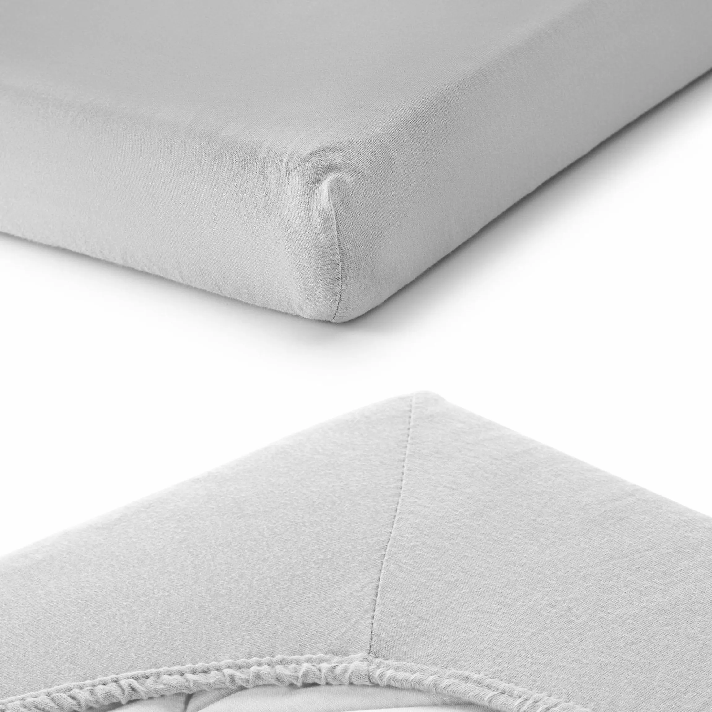 Spannbetttuch 2er Pack für kleine Matratzen 40 x 90 cm - Hellgrau