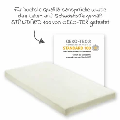 Spannbetttuch für Beistellbett 50 x 100 cm - Ecru