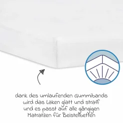 Spannbetttuch für Beistellbett 50 x 100 cm - Weiß