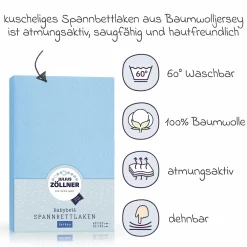 Spannbetttuch für Kinderbett 60 x 120 / 70 x 140 cm - Hellblau