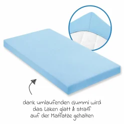 Spannbetttuch für Kinderbett 60 x 120 / 70 x 140 cm - Hellblau