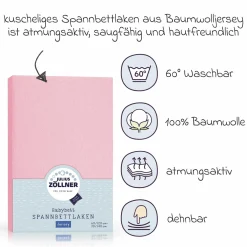 Spannbetttuch für Kinderbett 60 x 120 / 70 x 140 cm - Rosa