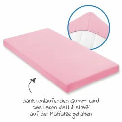 Spannbetttuch für Kinderbett 60 x 120 / 70 x 140 cm - Rosa