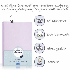 Spannbetttuch für Kinderbett 60 x 120 / 70 x 140 cm - Flieder