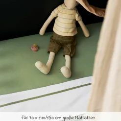 Spannbetttuch für Kinderbett 70 x 140 cm - Olive Green