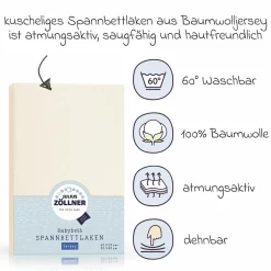 Spannbetttuch für Kinderbett 60 x 120 / 70 x 140 cm - Ecru
