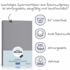 Spannbetttuch für Kinderbett 60 x 120 / 70 x 140 cm - Anthracite