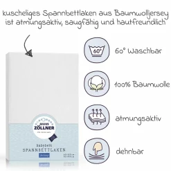 Spannbetttuch für Kinderbett 60 x 120 / 70 x 140 cm - Weiß