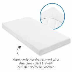 Spannbetttuch für Kinderbett 60 x 120 / 70 x 140 cm - Weiß