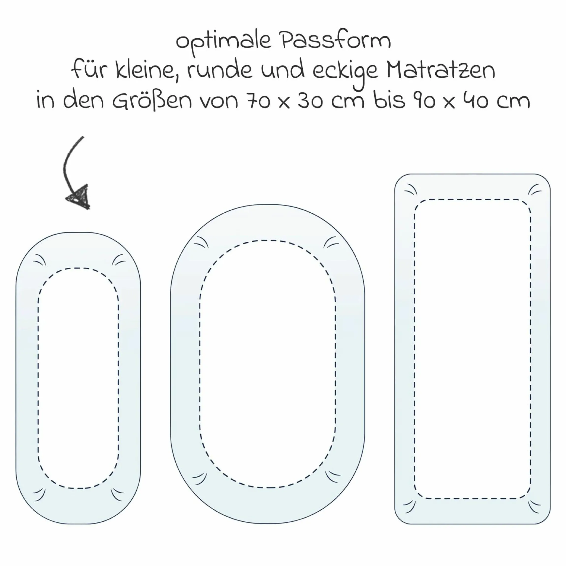 Spannbetttuch für kleine Matratzen 40 x 90 cm - Graugrün