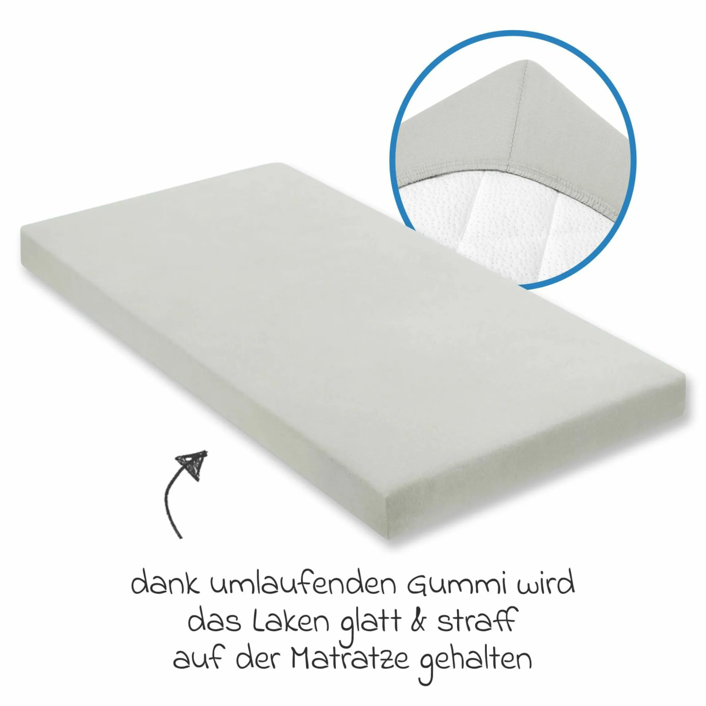Spannbetttuch für kleine Matratzen 40 x 90 cm - Graugrün