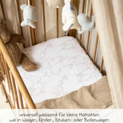 Spannbetttuch für kleine Matratzen 40 x 90 cm - Branches - Sand