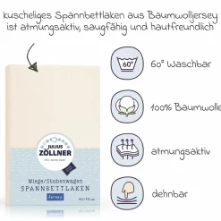 Spannbetttuch für kleine Matratzen 40 x 90 cm - Ecru
