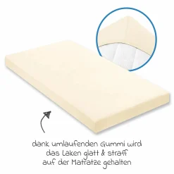 Spannbetttuch für kleine Matratzen 40 x 90 cm - Ecru