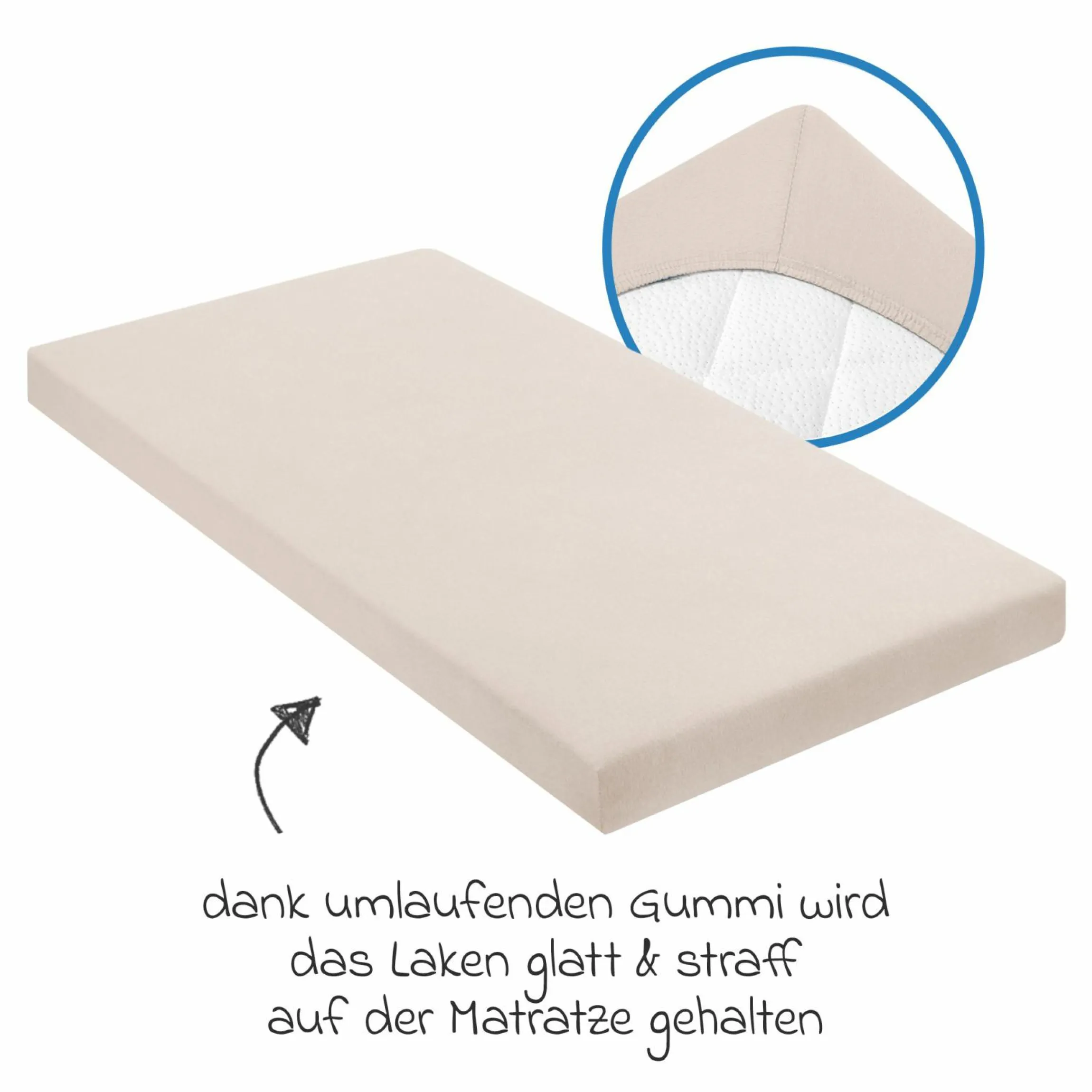 Spannbetttuch für kleine Matratzen 40 x 90 cm - Shell
