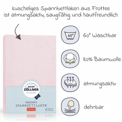 Spannbetttuch Frottee für Kinderbett 60 x 120 / 70 x 140 cm - Rosa