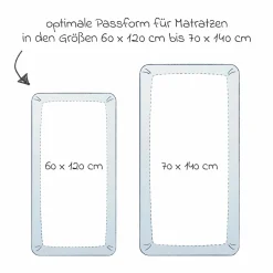 Spannbetttuch Frottee für Kinderbett 60 x 120 / 70 x 140 cm - Weiß