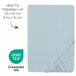 Spannbetttuch Jersey aus 100% Organic Bio-Baumwolle GOTS 47 x 90 / 40 x 90 cm - Lil Planet - Türkis