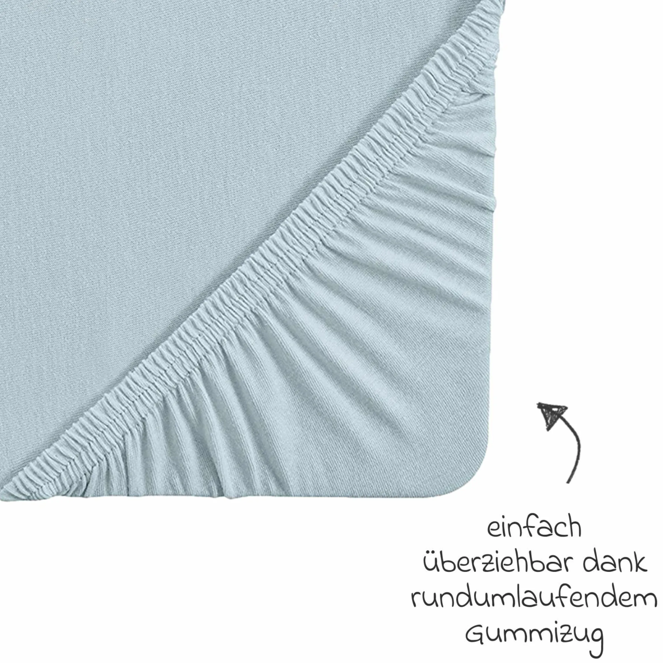 Spannbetttuch Jersey aus 100% Organic Bio-Baumwolle GOTS 47 x 90 / 40 x 90 cm - Lil Planet - Türkis