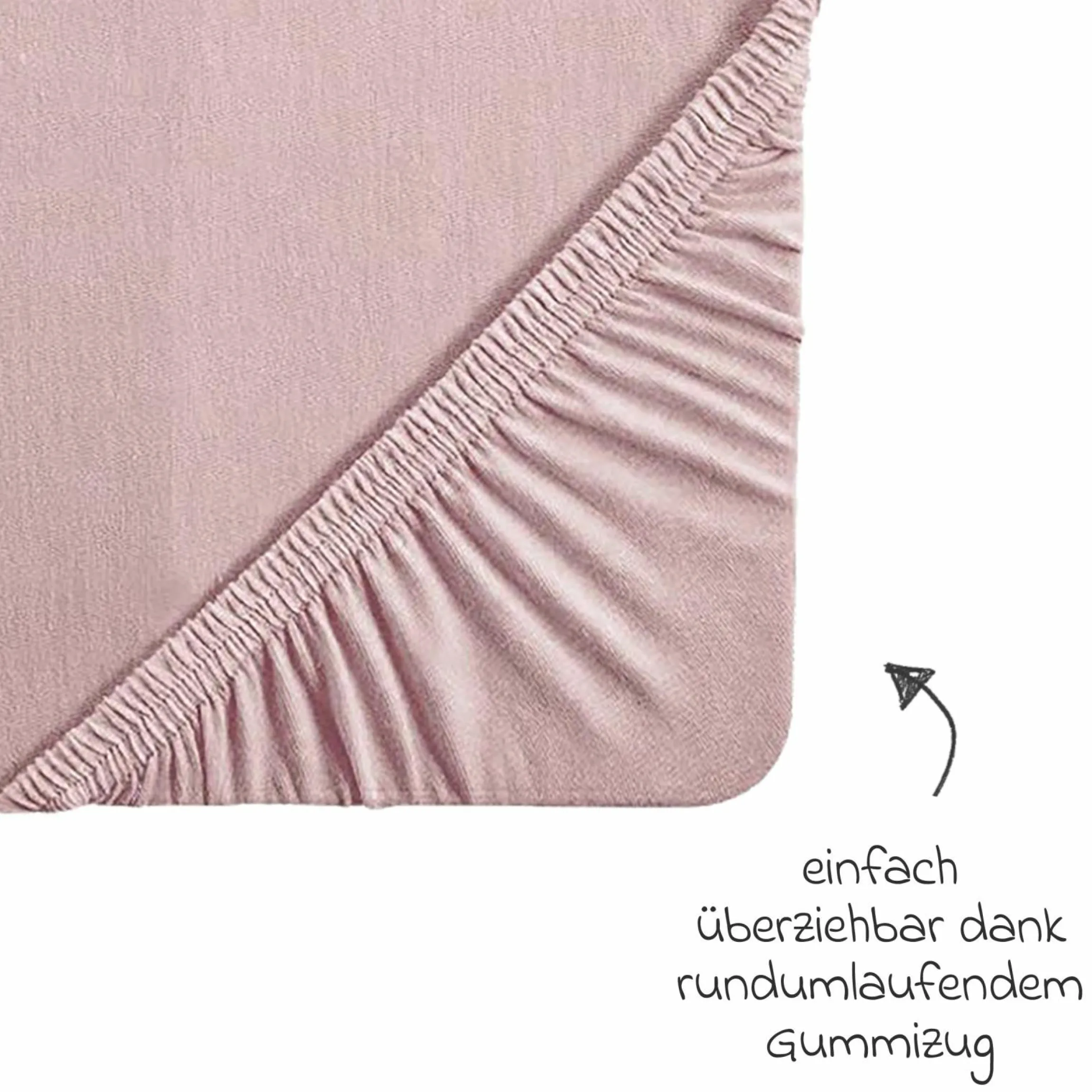 Spannbetttuch Jersey aus 100% Organic Bio-Baumwolle GOTS 45 x 90 / 40 x 90 cm - Lil Planet - Rosa