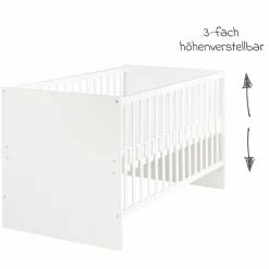 Sparset Kinderzimmer Anton mit Bett, Wickelkommode inkl. Wickelaufsatz - Weiß - Kollektion 2024