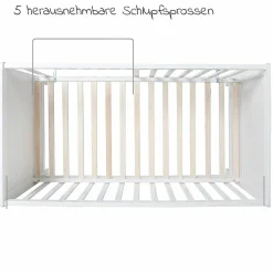 Sparset Kinderzimmer Hamburg mit Bett, Wickelkommode & 2 Canvas Boxen - Weiß
