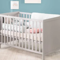 Sparset Kinderzimmer Hamburg mit Bett, Wickelkommode & 2 Canvas Boxen - Taupe