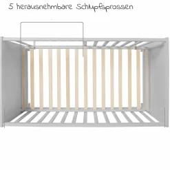 Sparset Kinderzimmer Hamburg mit Bett, Wickelkommode & 2 Canvas Boxen - Taupe