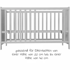 Sparset Kinderzimmer Hamburg mit Bett, Wickelkommode & 2 Canvas Boxen - Taupe