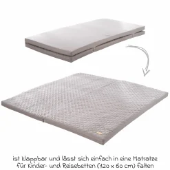Spiel- und Krabbelmatratze geklappt auch als Reisbettmatratze zu verwenden 120 x 120 cm - Roba Style - Anthrazit
