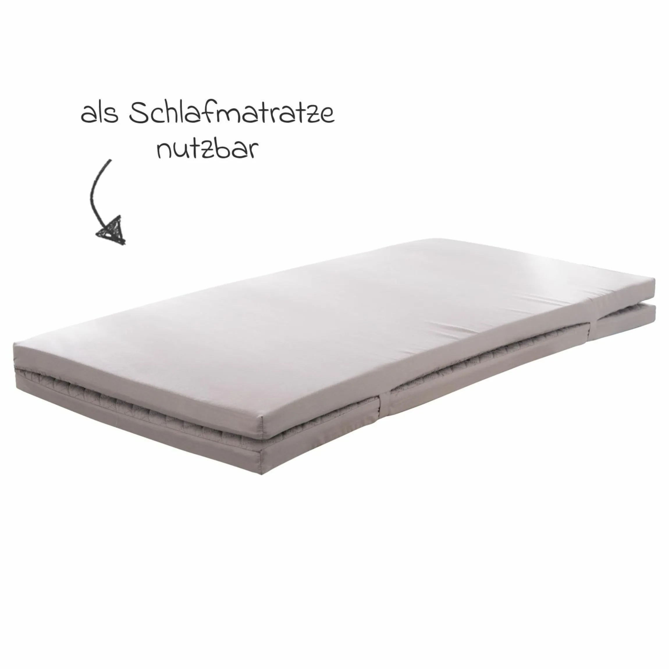 Spiel- und Krabbelmatratze geklappt auch als Reisbettmatratze zu verwenden 120 x 120 cm - Roba Style - Anthrazit