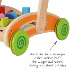 Spiel- und Lauflernwagen mit 35 Bausteinen