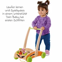 Spiel- und Lauflernwagen mit 35 Bausteinen