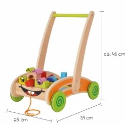 Spiel- und Lauflernwagen mit 35 Bausteinen