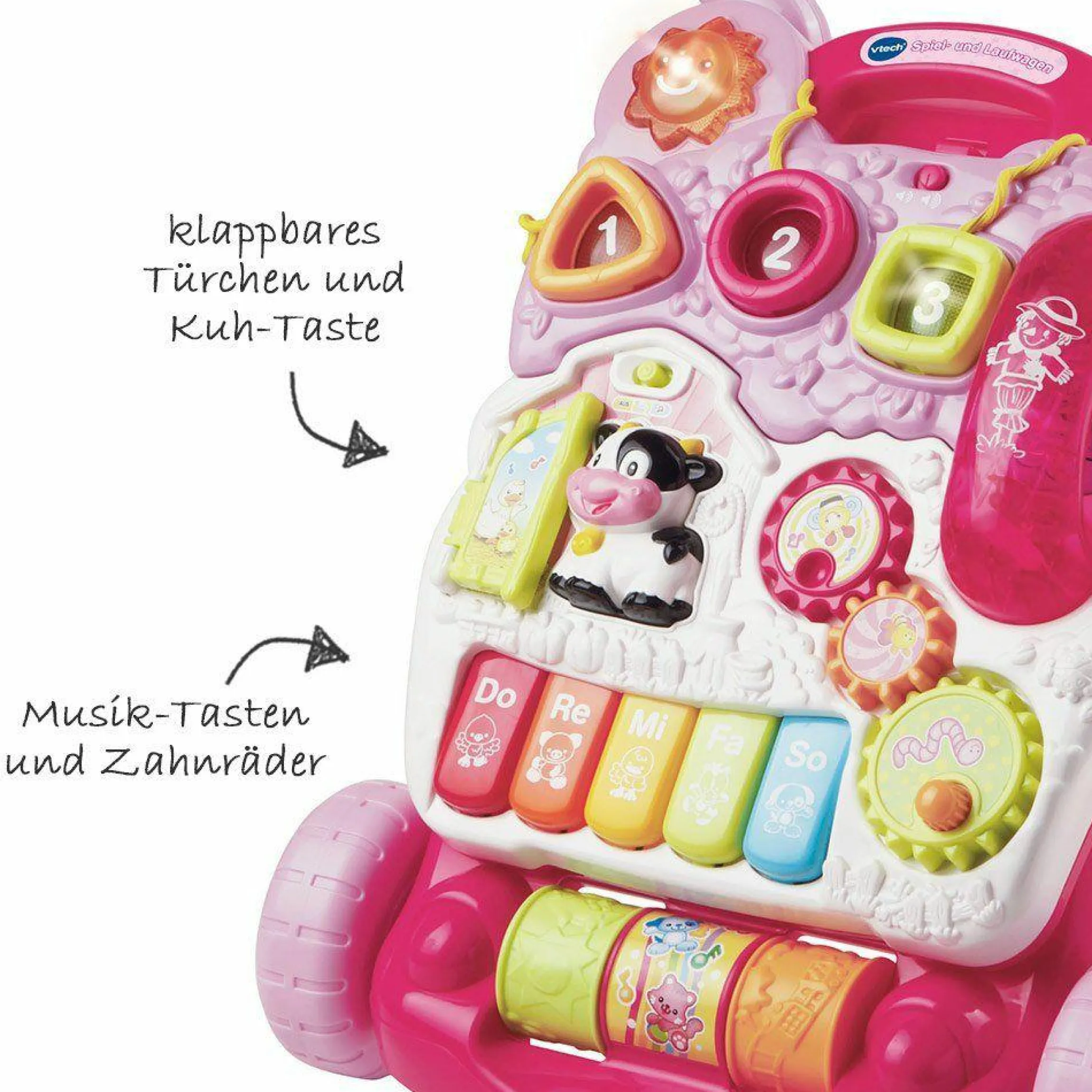 Spiel- und Laufwagen 2 in 1 - Pink