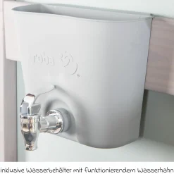 Spiel- und Matschküche kompakt zum Hängen mit Spielwanne, Herdplatte, Wasserbehälter mit Wasserhahn inkl. Zubehör - Grau