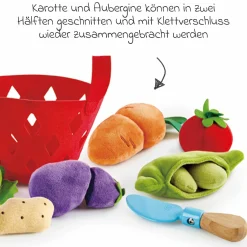 Spiellebensmittel Gemüsekörbchen - aus weichen Stoffen