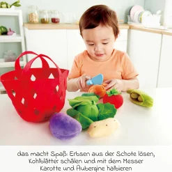 Spiellebensmittel Gemüsekörbchen - aus weichen Stoffen