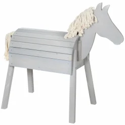 Spielpferd Outdoor wetterfest mit Mähne & Schweif - Rückenhöhe 68 cm - Grau