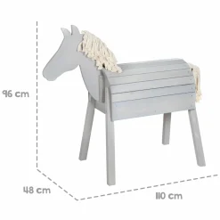 Spielpferd Outdoor wetterfest mit Mähne & Schweif - Rückenhöhe 68 cm - Grau