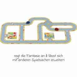Spielstraße aus Pappe mit 2 Spritzgussfahrzeugen