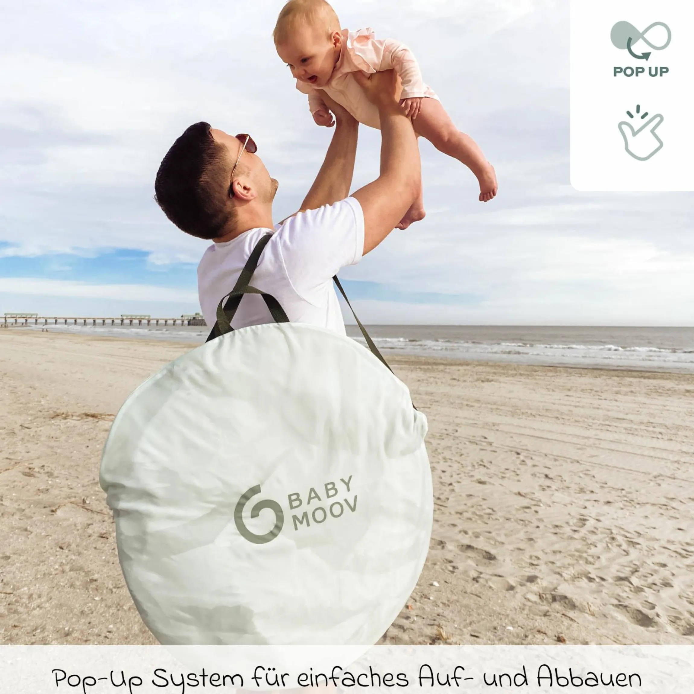 Spielzelt & Strandmuschel Moov & Protect - mit UV-Schutz 50+