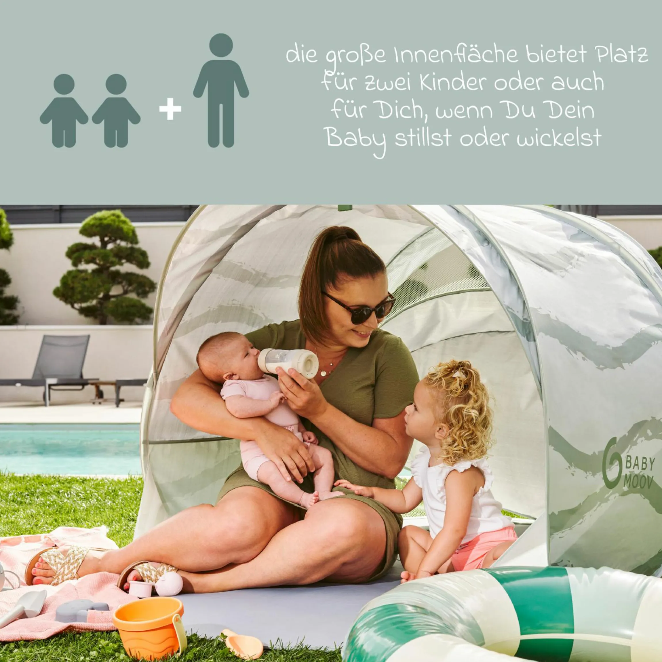 Spielzelt & Strandmuschel Moov & Protect - mit UV-Schutz 50+