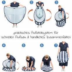 Spielzelt Strandmuschel mit UV-Schutz 50+ - Marinière