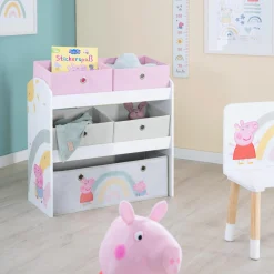 Spielzeugregal inkl. 5 Stoffboxen - Peppa Pig - Weiß