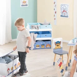 Spielzeugregal inkl. 5 Stoffboxen - Paw Patrol - Weiß Blau